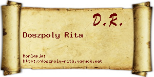 Doszpoly Rita névjegykártya