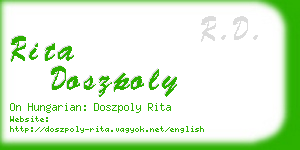 rita doszpoly business card